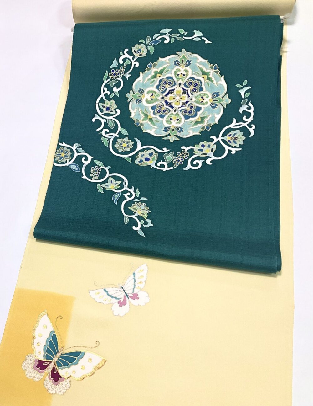 華文唐草の染九寸帯